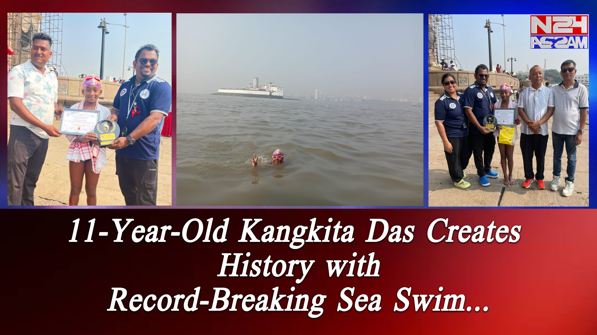 11-Year-Old Kangkita Das Creates History with Record-Breaking Sea Swim