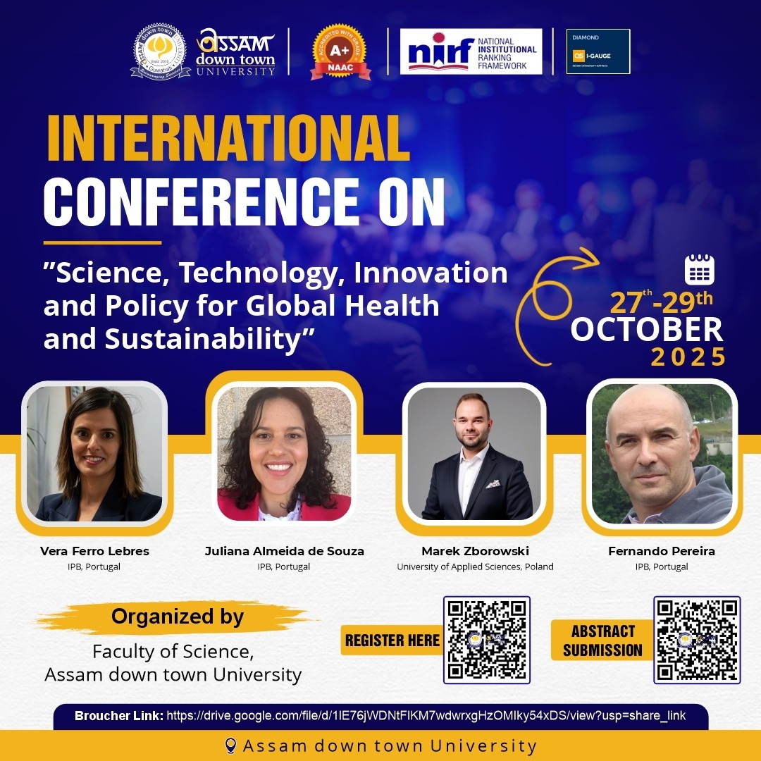 অসম ডাউণ টাউন বিশ্ববিদ্যালয়ত বিশ্ব স্বাস্থ্য আৰু বহনক্ষমতা বিষয়ক আন্তৰ্জাতিক সন্মিলন । Assam down town University